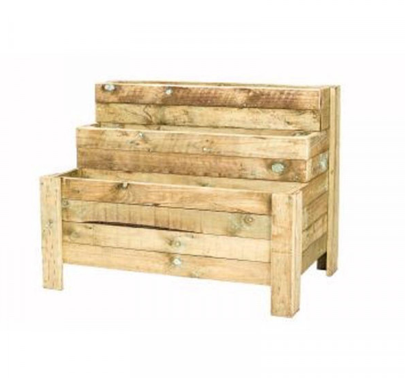 Three Tier Wooden Box Planter