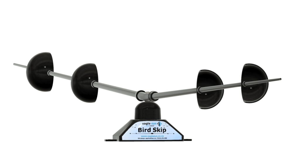 Eagle Eye Bird Skip solar-powered bird deterrent with rotating arms for crop and garden protection
