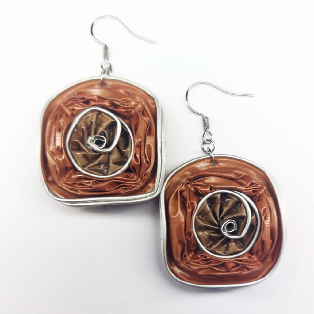 Earth Red Earrings by Upcycled