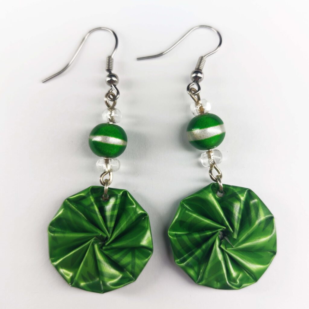 Upcycled Green Earrings