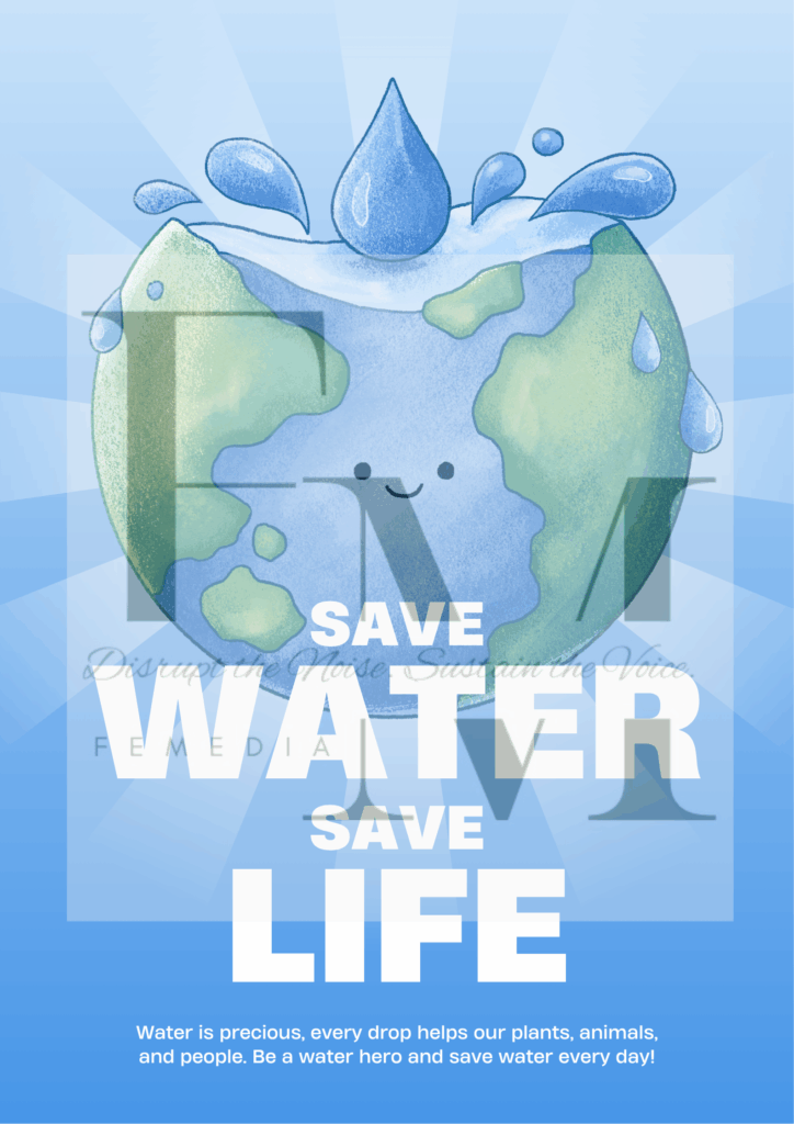 Two-page Water saving poster A2